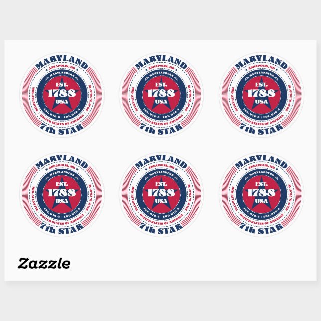 Sticker de design Patriotic Maryland Circle (Feuille)