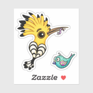 Sticker de dessin d'oiseau de Hoopoe