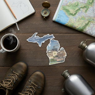 Sticker de Detroit Skyline Michigan