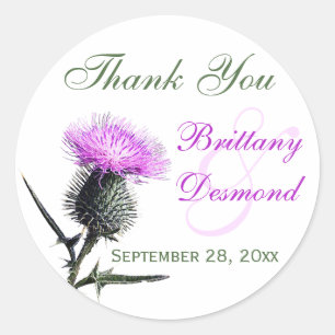 Sticker de diamètre 1,5 po violet, vert, blanc