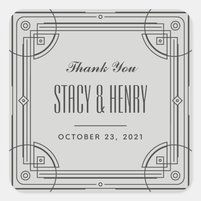 Sticker de fermeture Mariage de cadre moderne déco (Devant)