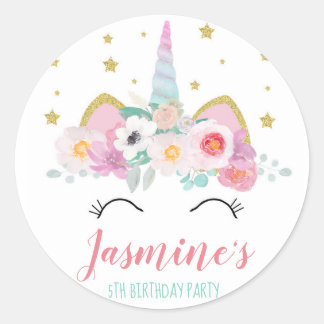 sticker de fête d'anniversaire de la licorne de fa