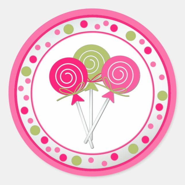 Sticker de fête d'anniversaire Lollypops (Devant)