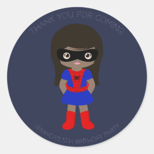 Sticker de fête d'anniversaire pour filles superhe