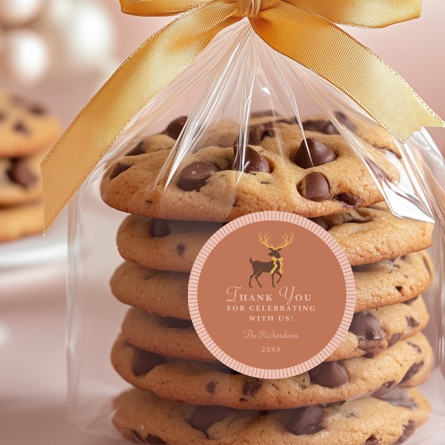 Sticker de fête de Noël personnalisé (Shown at Small, 1 - 1/2" size)