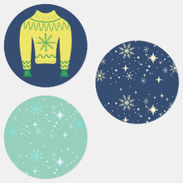 Sticker de fête de Noël pour les vacances rétro