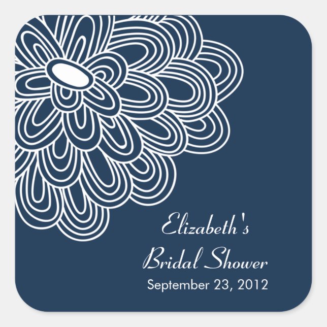 Sticker de Fête des mariées de fleurs bleu marine  (Devant)