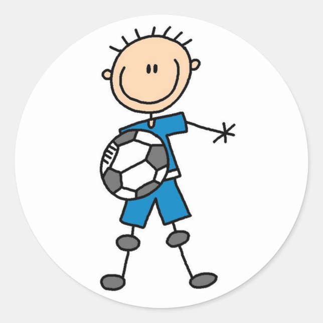 Sticker de football pour garçons bleus (Devant)