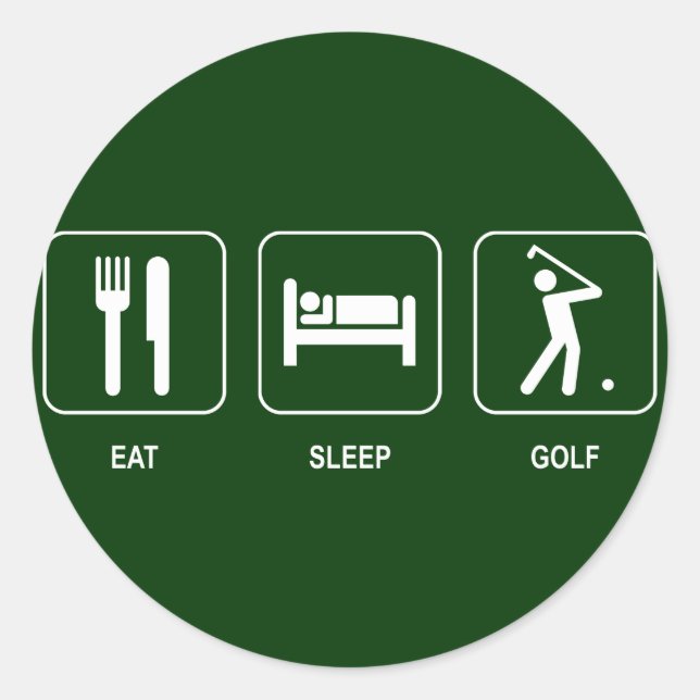 Sticker de golf de Sleep Eat (Devant)