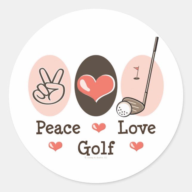 Sticker de golf Peace Love (Devant)
