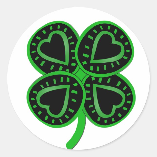 Sticker de Jour de la St Patrick de coeur de trèfl (Devant)