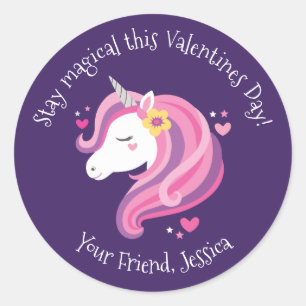 Sticker de jour pour enfants Unicorn Valentines