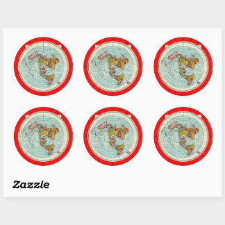 Sticker de la carte de projection de la Terre plat