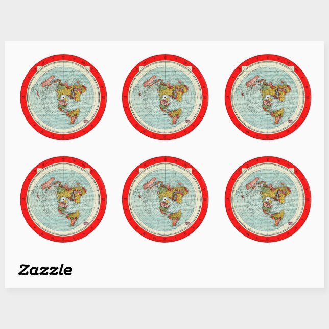 Sticker de la carte de projection de la Terre plat (Feuille)