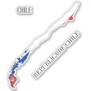 Sticker de la carte du drapeau du Chili
