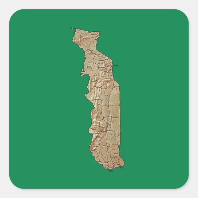 Sticker de la carte Togo (Devant)