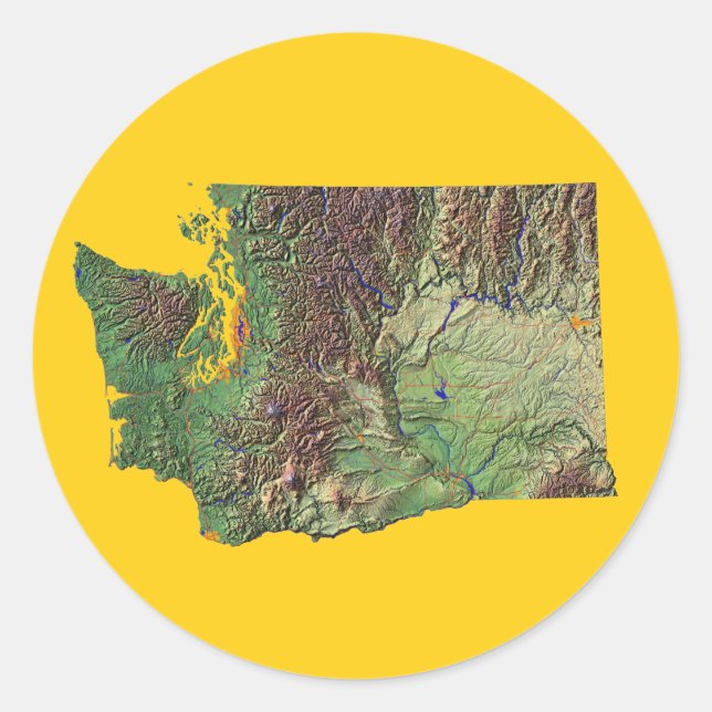 Sticker de la carte Washington (Devant)