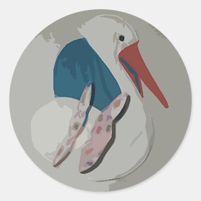 Sticker de la cigogne dimensionnelle (Devant)