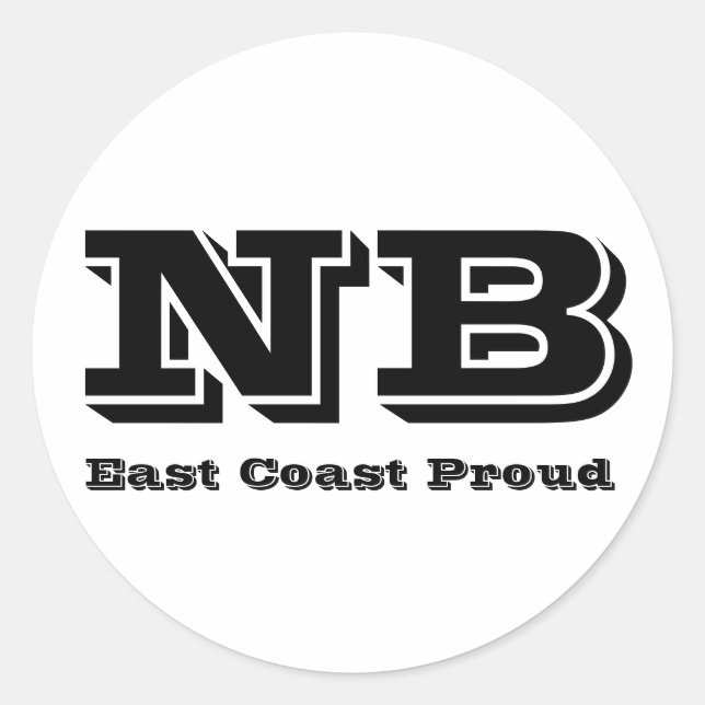 Sticker de la côte Est Fière Nouveau-Brunswick (Devant)
