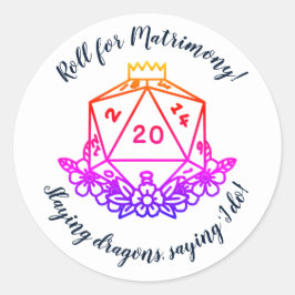 Sticker de la fête de mariage D&D : Rouleau pour m