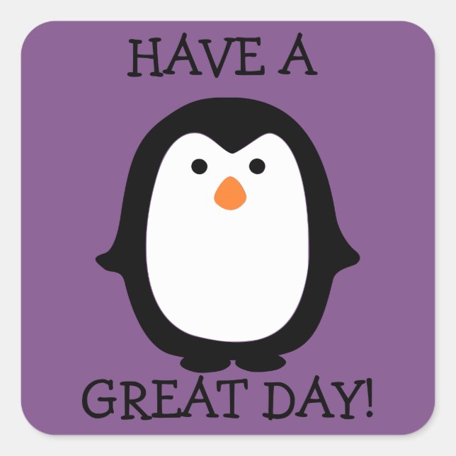 Sticker de la grande journée de Pingouin mignon (Devant)