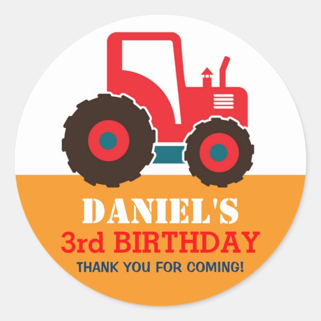 Sticker de la partie Anniversaire de enfant de car (Devant)