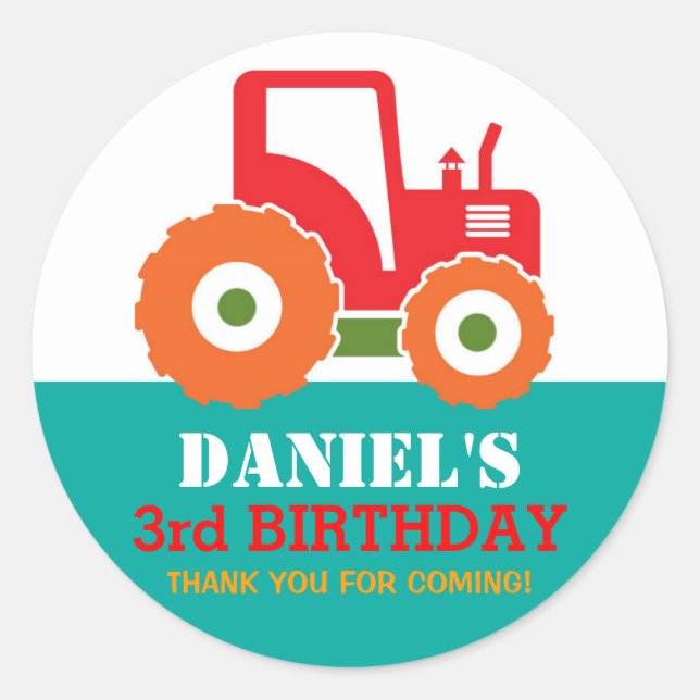 Sticker de la partie Anniversaire de enfant du tra (Devant)