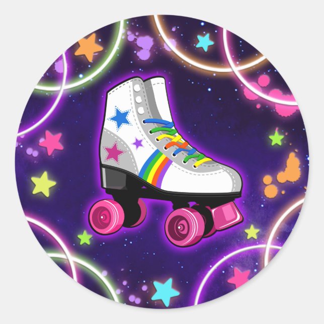 Sticker de la partie de patinage à rouleaux - Neon (Devant)