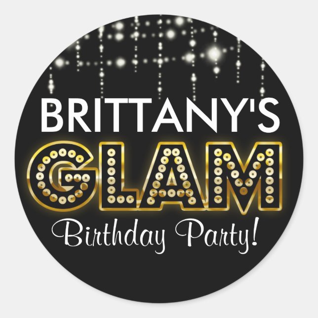 Sticker de la partie de typographie GLAM Gold & Bl (Devant)