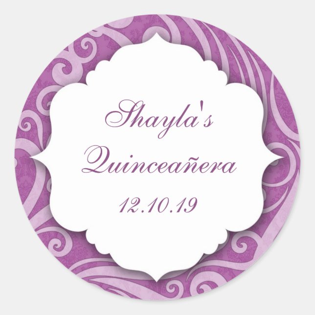 Sticker de la partie pourpre Damask Favoriser (Devant)