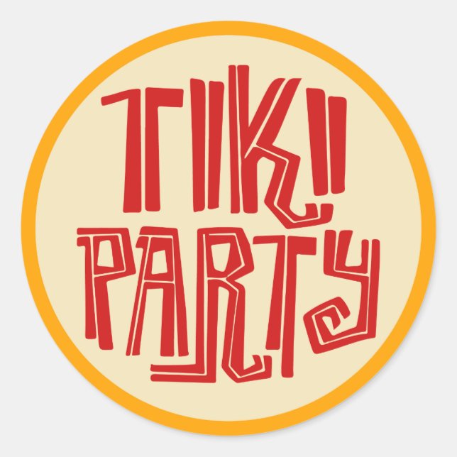 sticker de la partie tiki de plage mignonne (Devant)