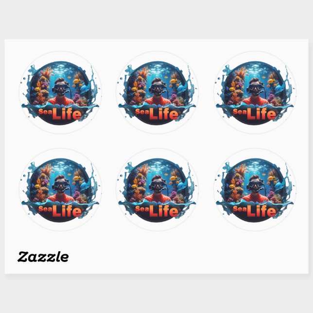 Sticker de la vie marine (Feuille)