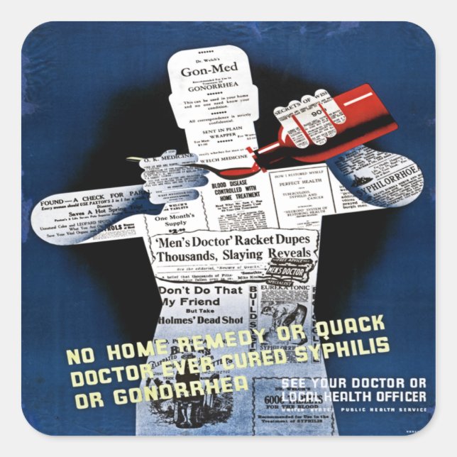 Sticker de l'affiche de santé publique vintage (Devant)