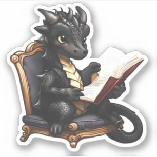 Sticker de lecture de dragon noir
