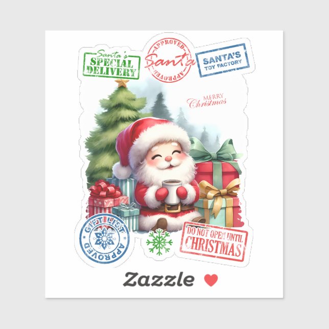 Sticker de livraison Joyeux père Noël (Feuille)