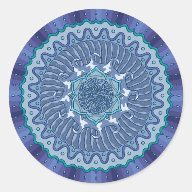 Sticker de mandala d'eau (Devant)