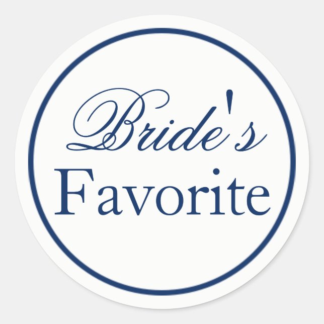 Sticker de mariage "Favori de la mariée" - Marine (Devant)