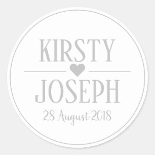 Sticker de mariage moderne Boho Feather Grey Sprin