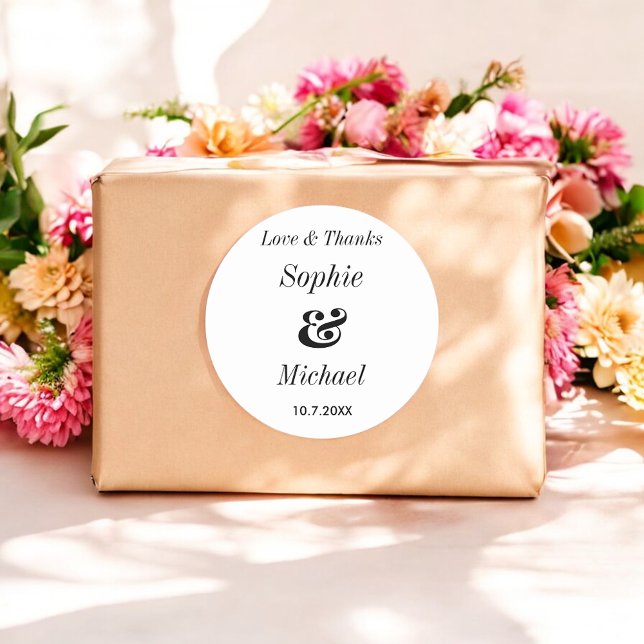 Sticker de mariée Mariage noir blanc (Créateur téléchargé)