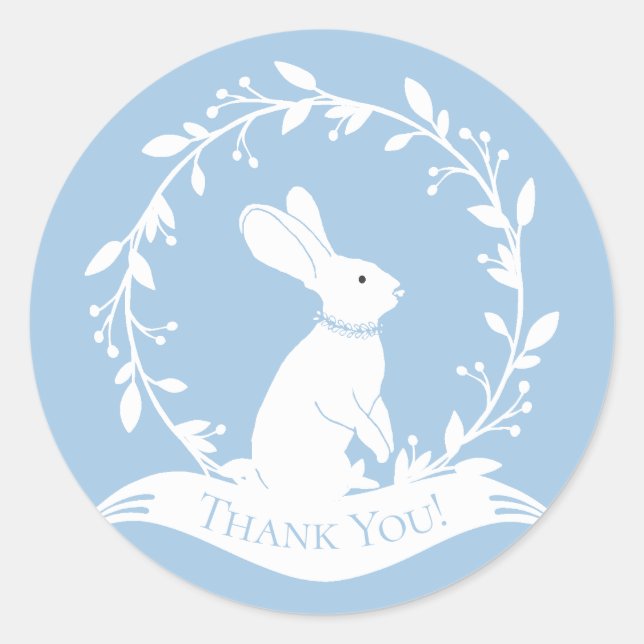 Sticker de Merci de Baby shower Bunny Favoriser (Devant)
