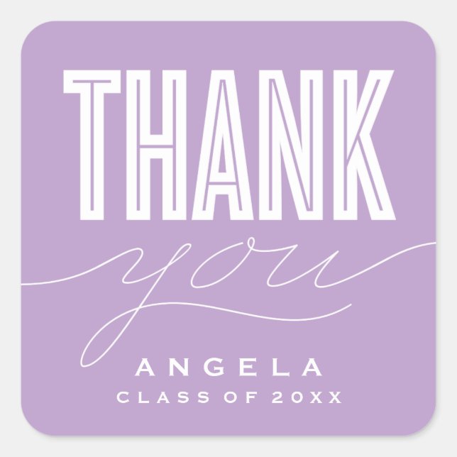 STICKER DE MERCI MODERNE ET GRAD SIMPLEMENT BOLD (Devant)