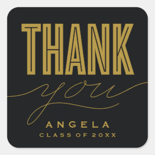 STICKER DE MERCI MODERNE ET GRAD SIMPLEMENT BOLD