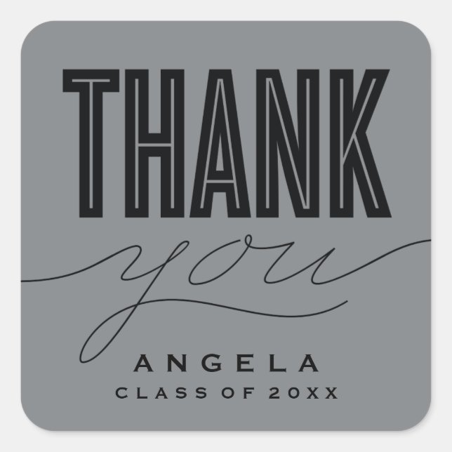 STICKER DE MERCI MODERNE ET GRAD SIMPLEMENT BOLD (Devant)