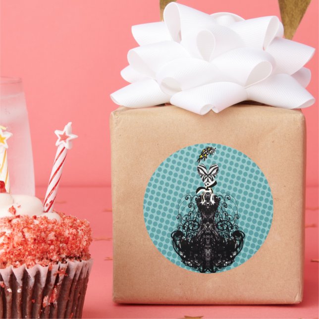 Sticker de mode Diva - Points Bleus (Fête)