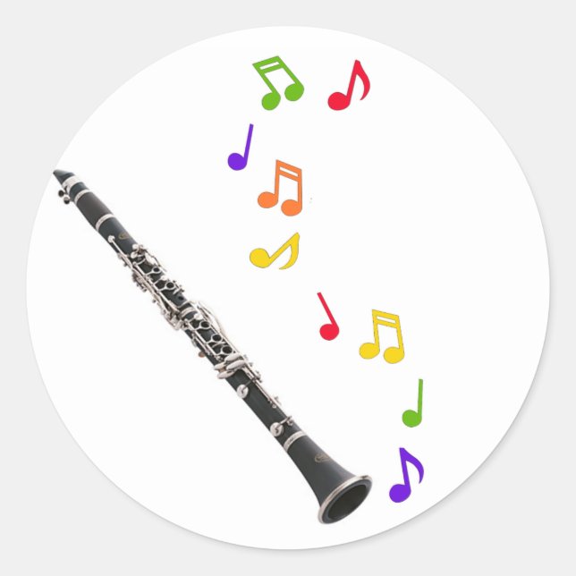 Sticker de musique colorée Clarinet (Devant)