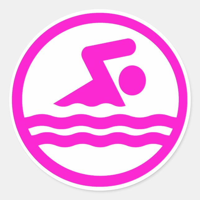 Sticker de natation et plongée rose (Devant)