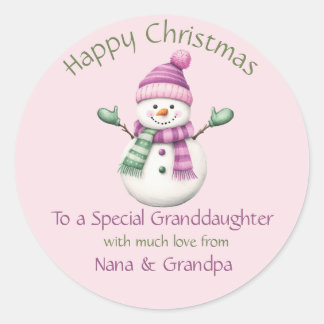 Sticker de Noël à la petite-fille
