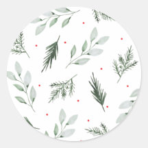 Sticker de Noël à l'aquarelle de la menthe