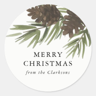 Sticker de Noël aux pinces d'aquarelle