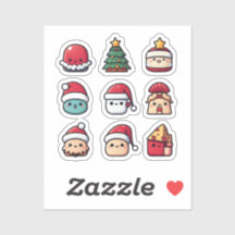 Sticker de Noël Cute Kawaii